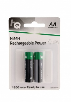 Vysoce kvalitní dobíjecí baterie Ni-MH AA 1300 mAh. Cena=1 blistr se 2 bateriemi. Ihned k použití (Ready to use)